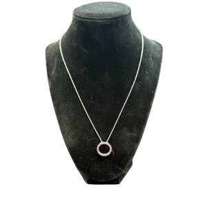 Avon Silver and purple Necklace Elegant circle pendant  Design vintage 2006 NIB